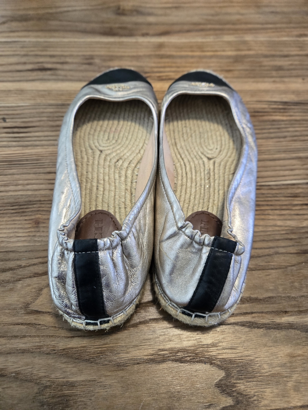 Coach Camryn Metallic Leather Espadrille Slip-on Size 10 - Picture 4 of 14